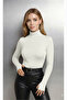 Round Neck Women's Long Sleeve Stretch Fabric Bodysuit with Toes - 2