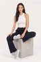Women's High Waist Elastic Waist Lace-Up Palazzo Sweatpants - 4