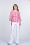 Women's Summer Pink Lace Collar Ruffle and Waist Tulle Lace Detailed Blouse Shirt 70073 - 2