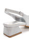 Women's Sparkling Short Thick Heeled Evening Dress Stiletto and Bag Set - 6