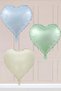 Set of 3 Retro Heart Foil Balloons Cream, Green, Blue Set44