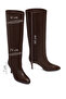 Women's Brown Thin Heeled Leather Boots Wf160005Dv - 5
