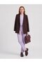 Flap Pocket Crepe Blazer Jacket Dark Brown