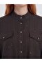 Double Pocket Hakim Collar Blouse Dark Brown - 6