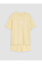 Lcw Kids Yellow Text Printed Girls' Soft Touch Set - 2