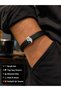 Real Leather Ying Yang Men's Bracelet |   Black Leather Unisex Bracelet with Magnetic Clip - 2