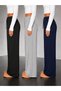 3-Piece Opportunity Product Women's Black Gray Navy Blue Wide Leg High Waist Sweatpants - 3