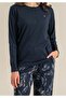 Women's Uzunkol Buttoned Collar Pajama Set, Combed Cotton Modal Pajama Set, 50% Cotton 50% Modal - 5