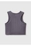 Girl's Dark Brown Crew Neck Undershirt with Back Logo Detail - 2