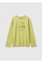 Boy's pistachio green long sleeve t-shirt with front print