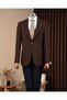 Slim Fit Men's Mono Collar Pocket Sports Jacket Brown T20144-03