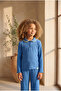 Girl's Blue Harmony Ribbed Pajama Set Blue - 2