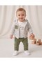 Baby Boy Seasonal Striped Cardigan, 3 Piece 100% Cotton 3-6-9-12-18 Months 3-Piece Top and Bottom Set - 3