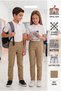 Lycra Linen Unisex School Trousers with Elastic Waist for Girls and Boys