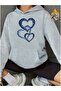United Hearts Printed Oversize Unisex Women'S/Men's Hooded Sweatshirt