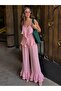 Flywheel Detailed Strap Blouse Wide Leg Pants Set