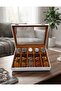 Faux Leather Velvet Interior Structured Watch Glasses Organizer - 7