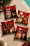 Fun Cat and Dog Patterned 4-Piece Throw Pillow Cover Set - 2