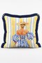 Italian Summer Themed Vespa Limoncello and Striped 4-Piece Fringed Cushion Cover Set - 3