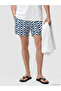 Nevavm Short Length Patterned Men's Swim Shorts with Difference