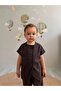 Unisex Children's Brown Striped Vest 2-Piece Set - 2