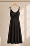 Women's Rope Strap Double Breasted Collar Stretchy Janjan Crepe Midi Dress Mjn1026 - 7