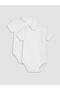 Crew Neck Baby Boy Snap Fastener Bodysuit 2-Pack (W6)