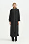 Cep Detailed Belted Tencel Ferace - Black - 5