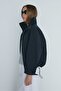 Navy Blue Nora Zippered Gabardine Jacket - 8