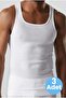 Men's White Cotton Camisole Undershirt 3 Pieces