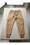 Boys' School Pants with Double Cargo Pockets, Ribbed Compact Combed Cotton Fabric, 100% Cotton, 2-Ply - 2