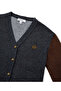 Monogram broşlu colorblock hırka - 4