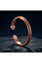 Copper Bracelet with Knitted Pattern and Magnet Tip, Open Handcuff Men's Accessory
