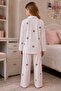 Girl's Buttoned Cotton Patterned Pajama Set Tkm1023 - 4