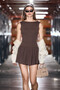 Aire mini women's soft and flexible fabric body-fitting boat neck mini brown dress - 2