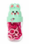 Pink-Toned Rubber Buckle Set in a Box with Cute Rabbit Figures for Children