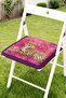 Leopard Figured Tropical Leaf Patterned Fringed Zippered Chair Cushion - Modern Decorative Cushion with Tassels