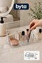 Transparent Pyramid Cosmetic Organizer Multi-Compartment Makeup Organizer and Desktop Organizer - 2