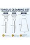 3-Piece Stainless Steel Tongue Cleaner Set – Ergonomic Tongue Scraper and Oral Care Tools Set - 3