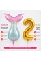 Gold Number Foil Balloon and Mermaid Tail Foil Balloon Set Helium Compatible 2-Piece Party Balloon Set