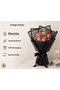 Black Framed Transparent Opp Flower Bouquet Wrapping Paper 57X57 cm Gift Packaging 4 Pieces - 4