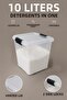 2-Pack 10Lt Lockable Lid Storage Box - Deep Elora Bathroom Organizer Detergent Storage Container Transparent - 3