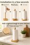 Bamboo Paper Towel Holder Countertop Square Base Roll Towel Holder - 3