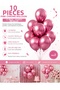 10 Pcs Pink Chrome Balloon Set 12 Inch - Shiny Metallic Birthday and Party Balloons