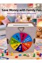 Lucky Wheel Savings Box Fun Savings Challenge Wooden Goal Money Box