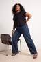 Koyu Mavi Yüksek Bel Orta Esnek Wide Leg Palazzo Jeans TBBSS26CJ00058
