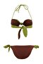 Brown Khaki Color Block Strapless Covered Reversible Bikini Set Tbess26Bt00165 - 7