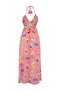 Fruit Patterned Woven Maxi Accessory Detailed 100% Cotton Beach Dress Tbess26El00059 - 10