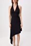 Siyah Bodycon Boyundan Bağlamalı Kolsuz Mini Esnek Örme Elbise TWOSS26EL01060 - 5
