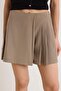 Light Khaki Lace-Up Soft Buttoned Mini Shorts Skirt Shorts & Bermuda Twoss26Sr00235 - 3